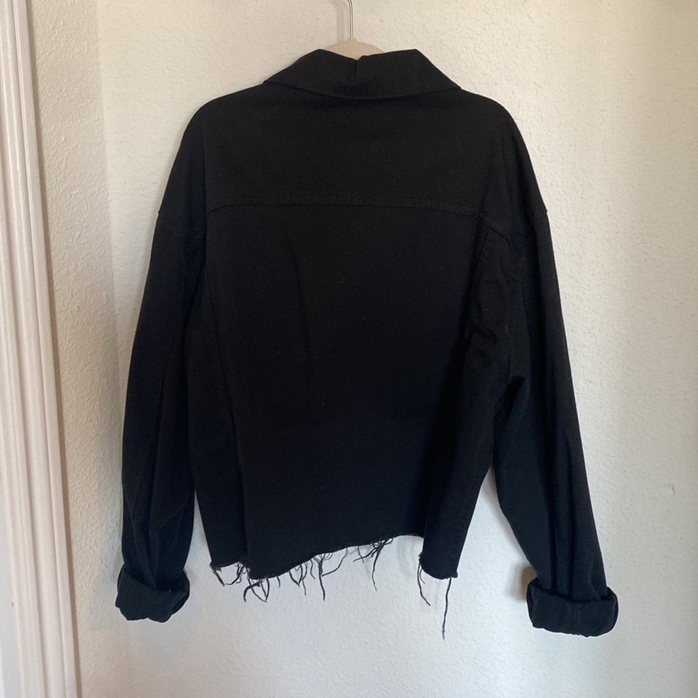 John Gault Solid Black Denim Jacket - image 3